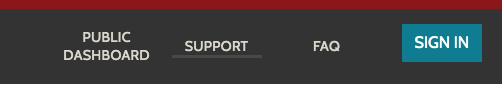 nav bar logged out support button