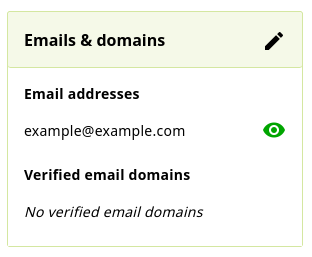 ORCID profile emails list on left side of profile